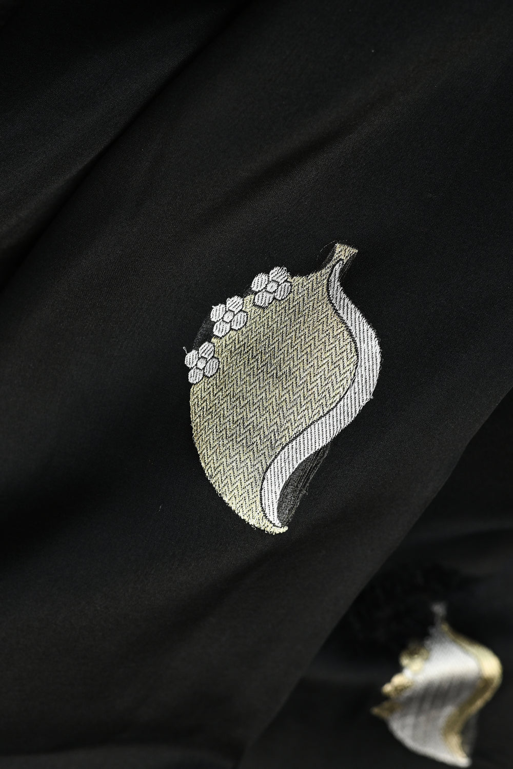 Jet Black Sona Roopa Breezy Organza  Handwoven Banarasi Saree