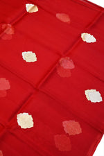 Rose Red Sona Roopa Breezy Organza  Handwoven Banarasi Saree