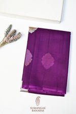 Violet Purple Sona Roopa Breezy Organza  Handwoven Banarasi Saree