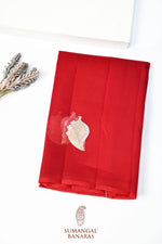 Rose Red Sona Roopa Breezy Organza  Handwoven Banarasi Saree
