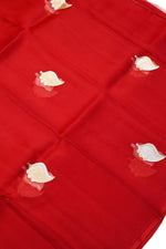 Rose Red Sona Roopa Breezy Organza  Handwoven Banarasi Saree