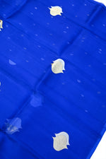 Lapis Blue Sona Roopa Breezy Organza  Handwoven Banarasi Saree