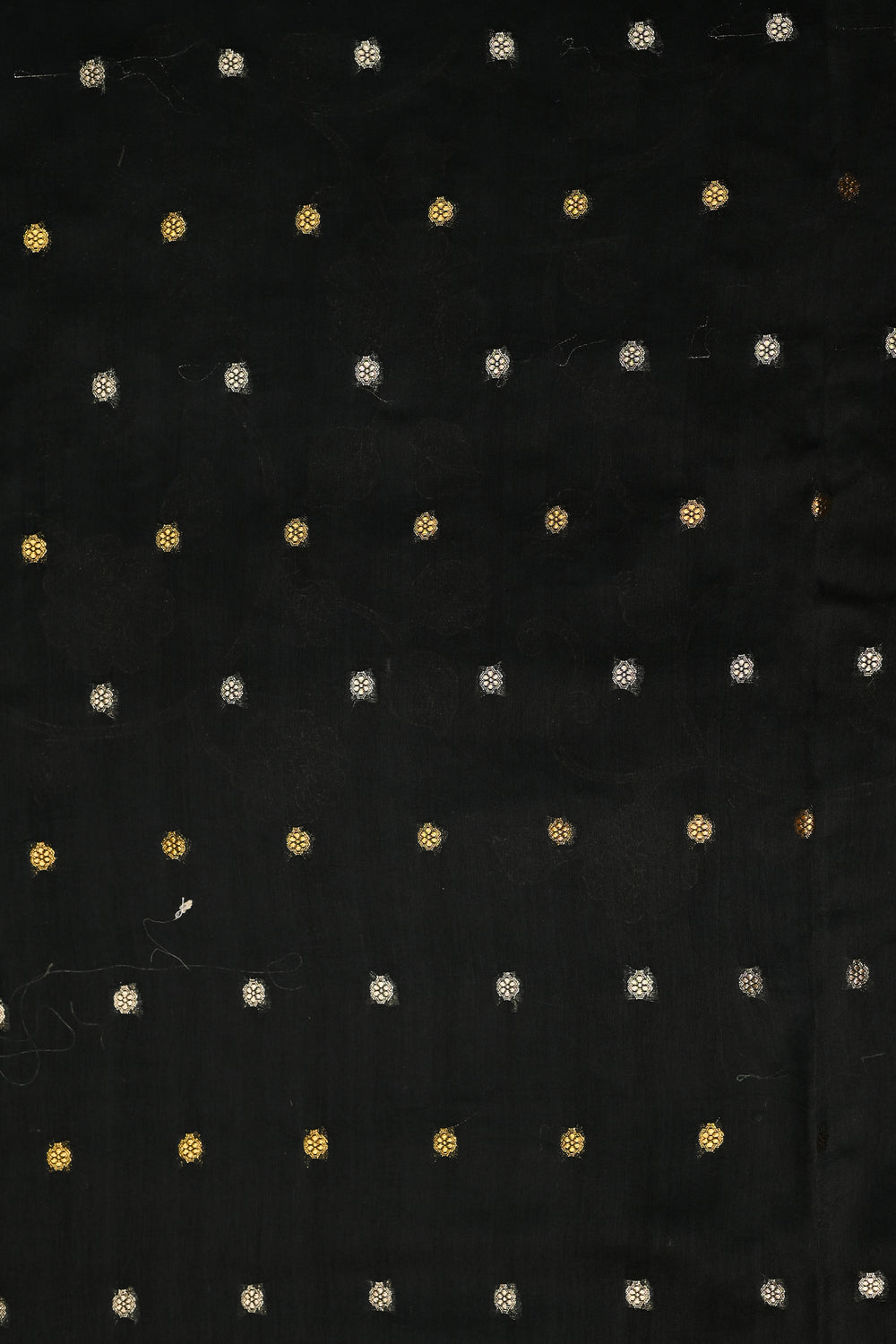 Midnight Black Resham Embroidery Breezy Organza  Handwoven Banarasi Saree