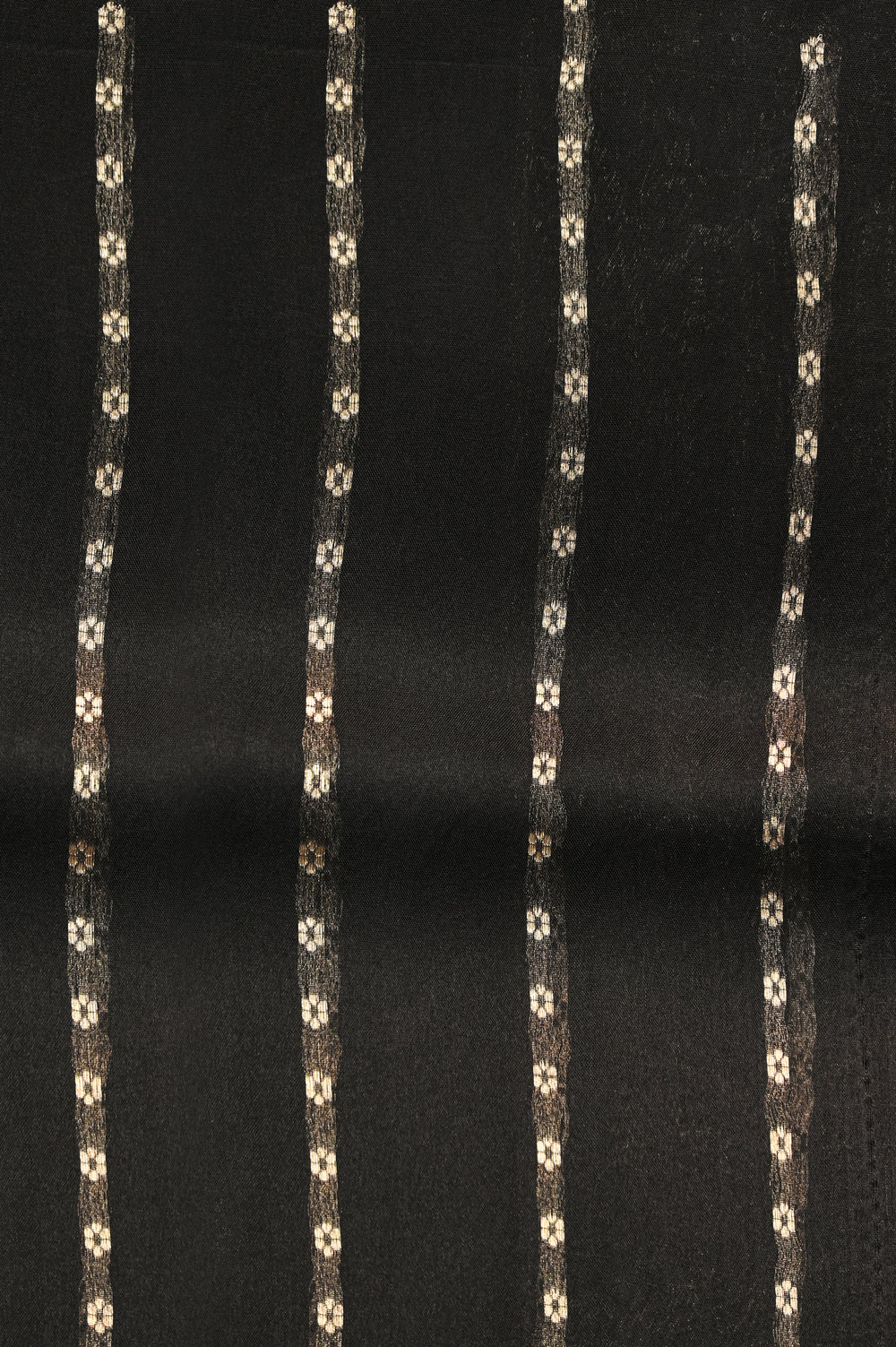 Oynx Black Stripe Katan Tissue Handwoven Banarasi Saree