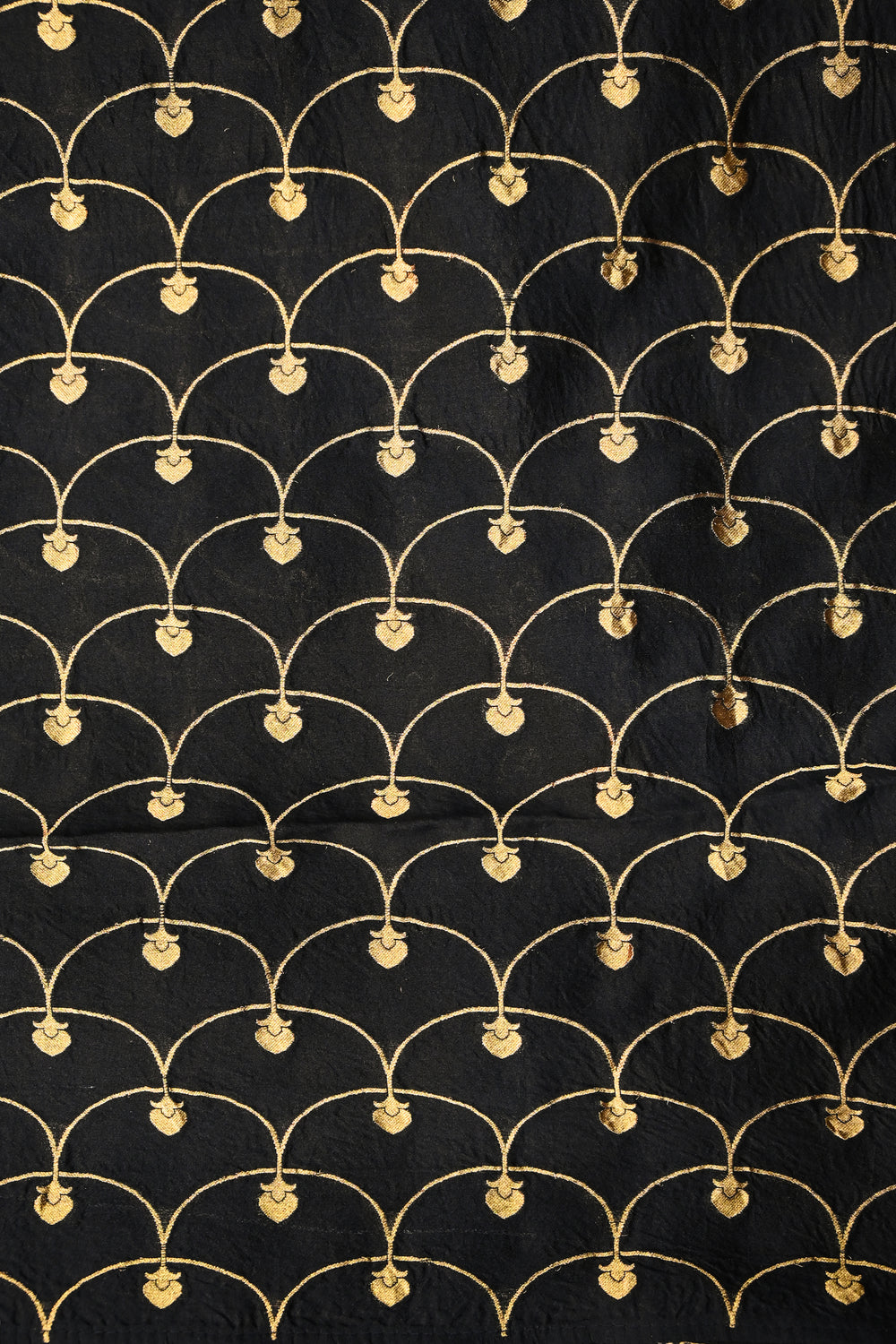 Jade Black Stripe Kora Silk Handwoven Banarasi Saree