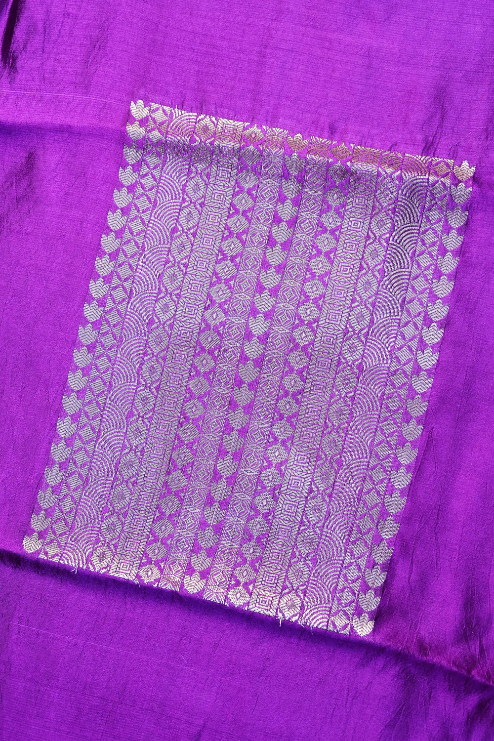 Violet Purple Geometric Soft Silk  Handwoven Banarasi Suit