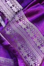 Violet Purple Geometric Soft Silk  Handwoven Banarasi Suit