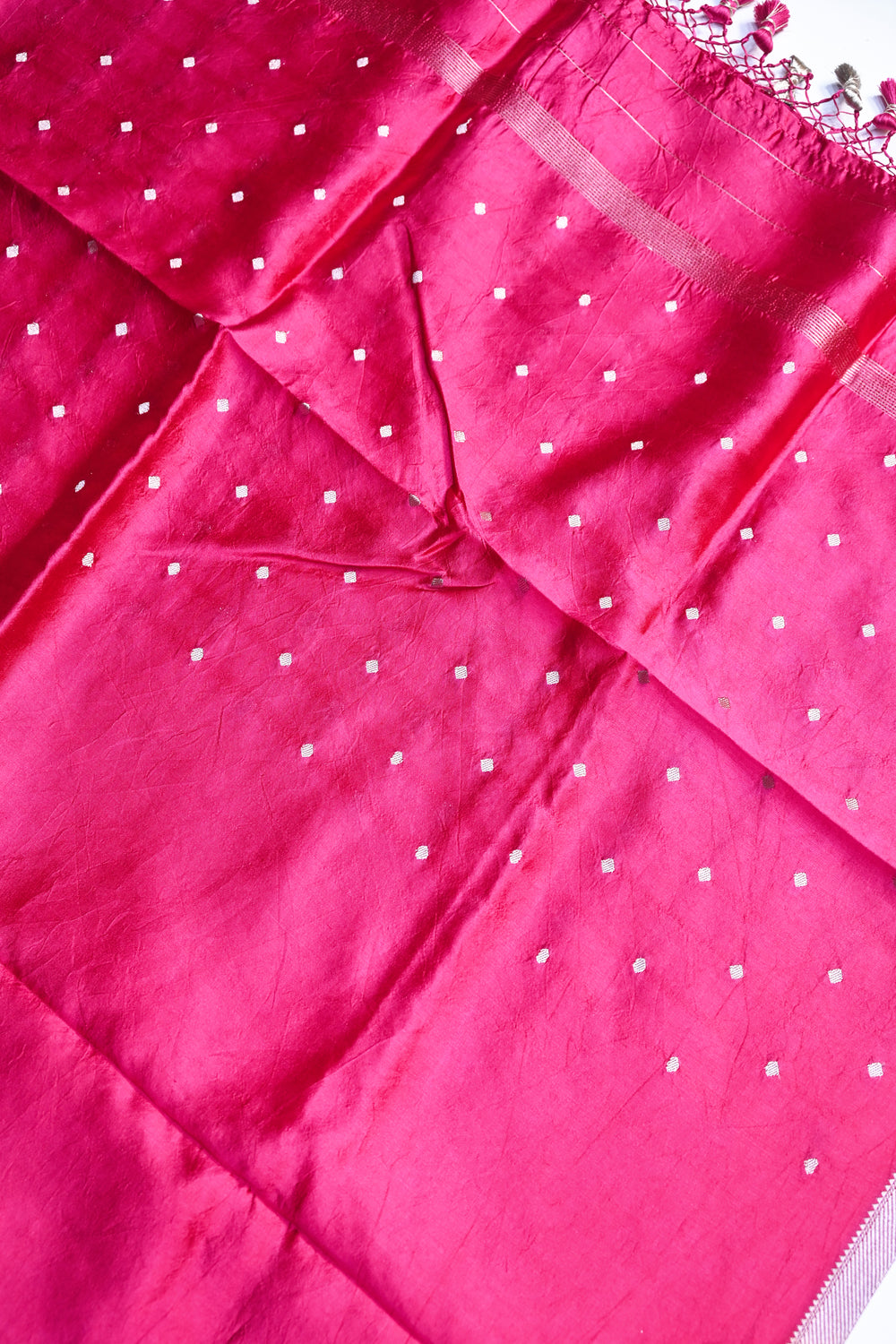 Fuschia Pink Motif Soft Silk  Handwoven Banarasi Suit