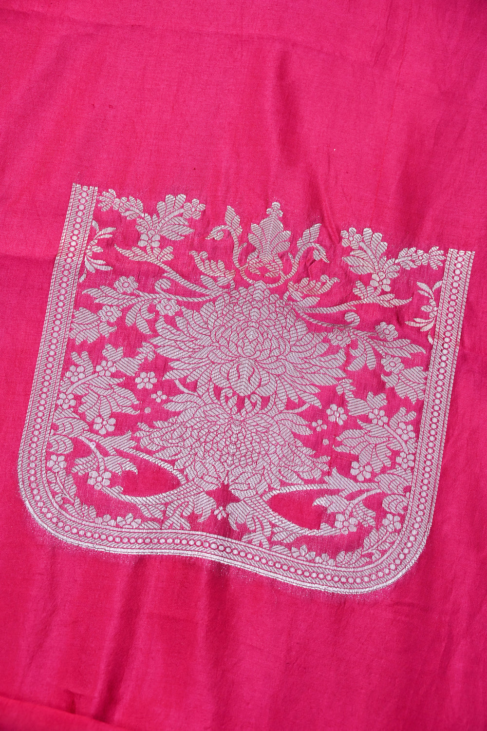 Fuschia Pink Motif Soft Silk  Handwoven Banarasi Suit