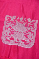 Fuschia Pink Motif Soft Silk  Handwoven Banarasi Suit