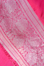 Fuschia Pink Motif Soft Silk  Handwoven Banarasi Suit