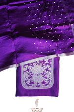 Violet Purple Motif Soft Silk  Handwoven Banarasi Suit