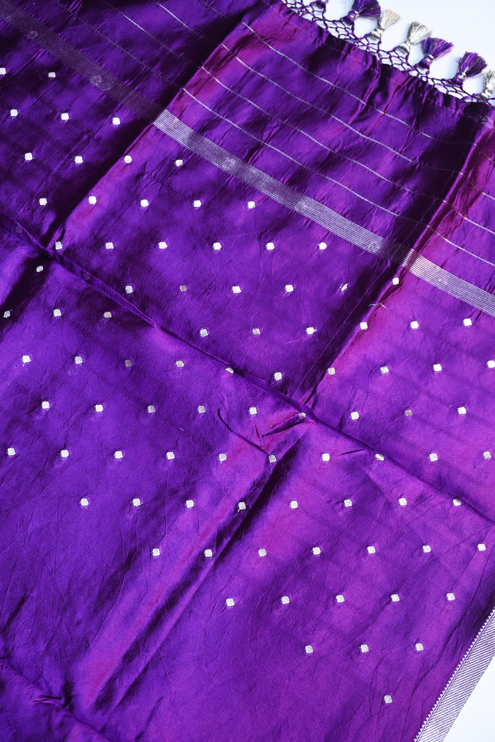 Violet Purple Motif Soft Silk  Handwoven Banarasi Suit