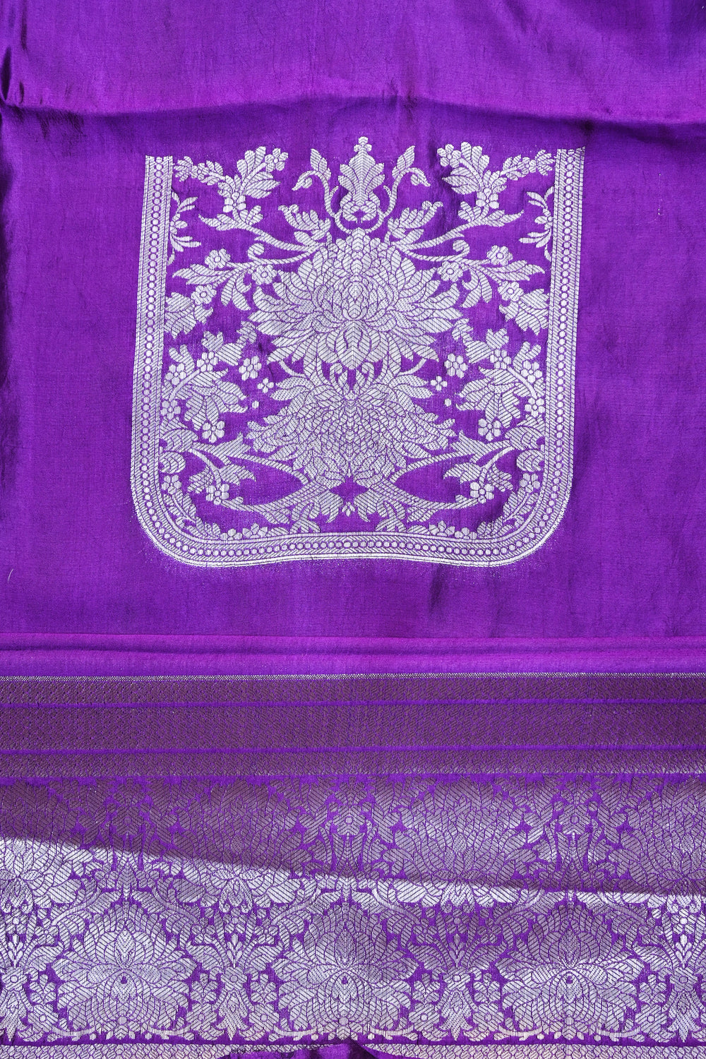Violet Purple Motif Soft Silk  Handwoven Banarasi Suit