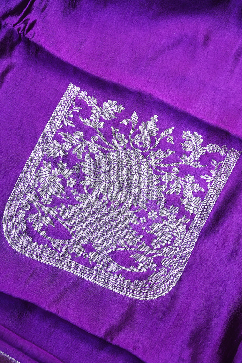 Violet Purple Motif Soft Silk  Handwoven Banarasi Suit