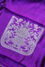 Violet Purple Motif Soft Silk  Handwoven Banarasi Suit