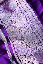 Violet Purple Motif Soft Silk  Handwoven Banarasi Suit