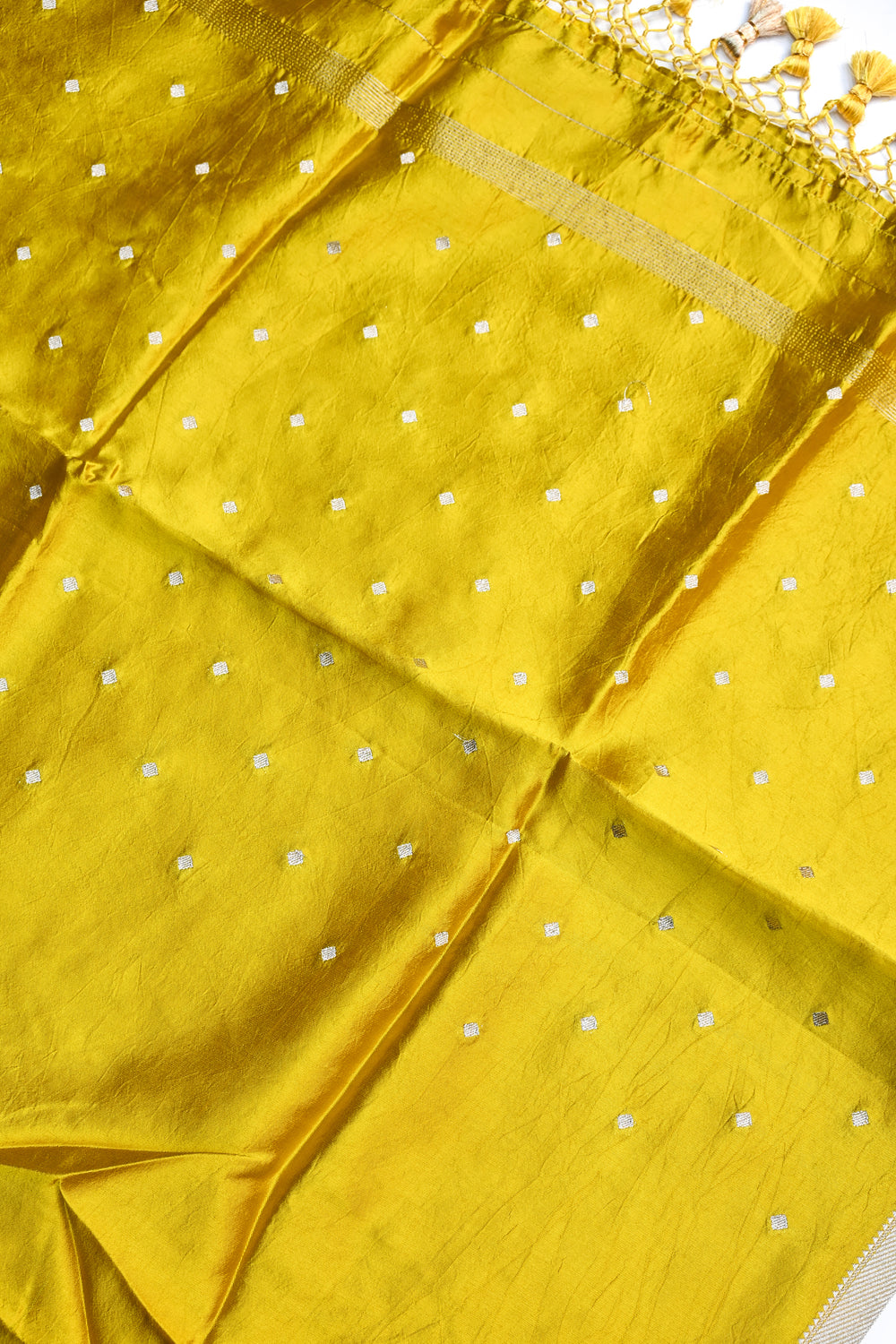 Butter Yellow Motif Soft Silk  Handwoven Banarasi Suit
