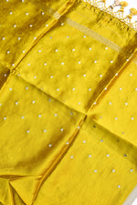 Butter Yellow Motif Soft Silk  Handwoven Banarasi Suit