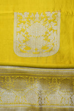 Butter Yellow Motif Soft Silk  Handwoven Banarasi Suit