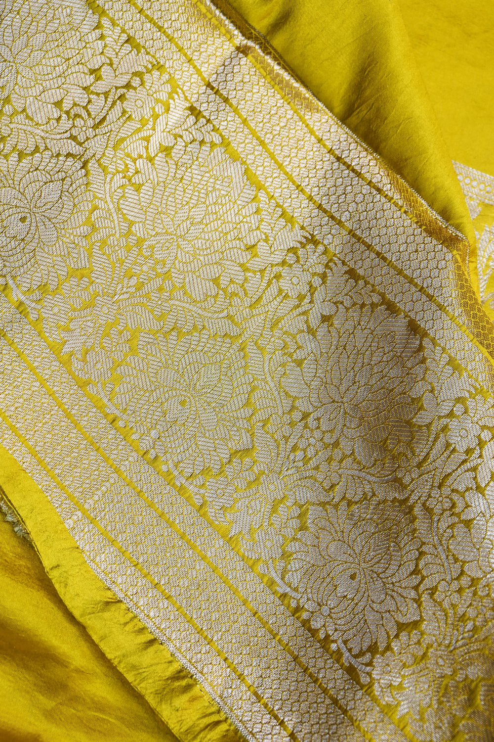 Butter Yellow Motif Soft Silk  Handwoven Banarasi Suit