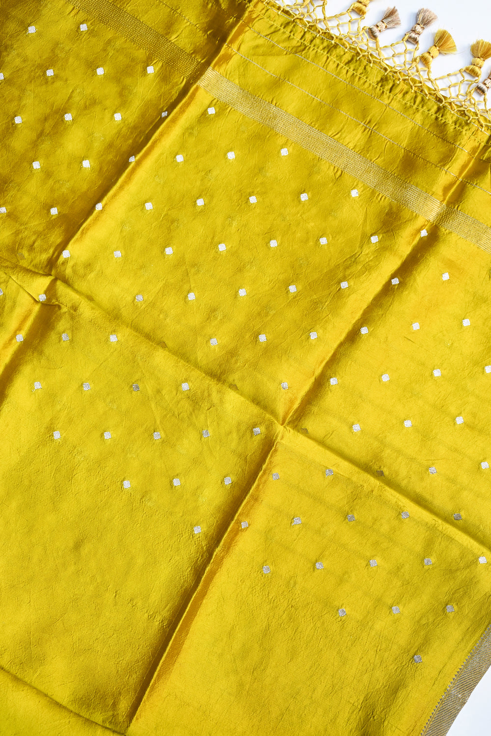 Butter Yellow Geometric Soft Silk  Handwoven Banarasi Suit