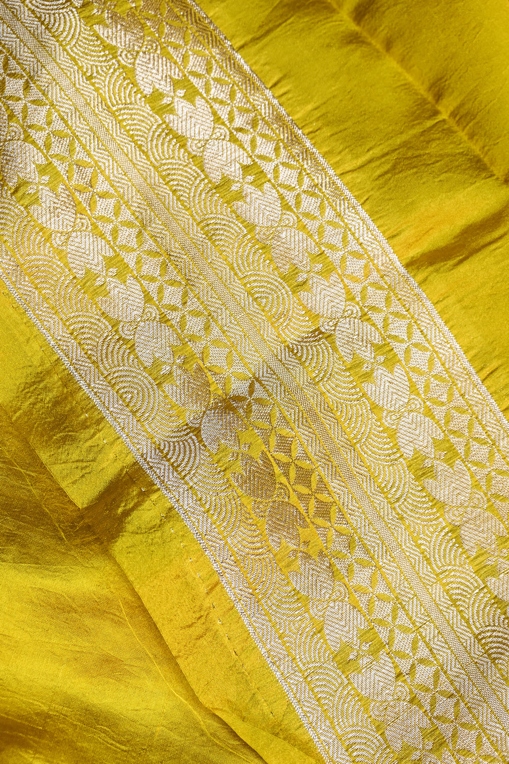 Butter Yellow Geometric Soft Silk  Handwoven Banarasi Suit