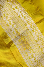 Butter Yellow Geometric Soft Silk  Handwoven Banarasi Suit