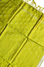 Chartreuse Green Motif Soft Silk  Handwoven Banarasi Suit