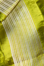 Chartreuse Green Motif Soft Silk  Handwoven Banarasi Suit