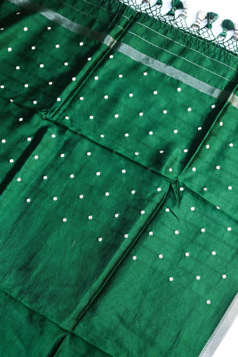 Forest Green Geometric Soft Silk  Handwoven Banarasi Suit