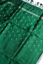 Forest Green Geometric Soft Silk  Handwoven Banarasi Suit