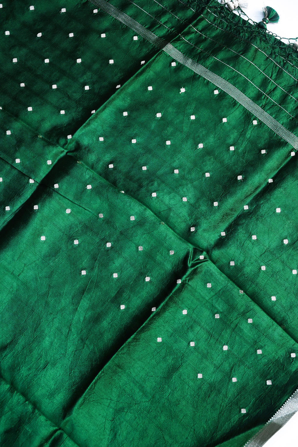 Forest Green Motif Soft Silk  Handwoven Banarasi Suit