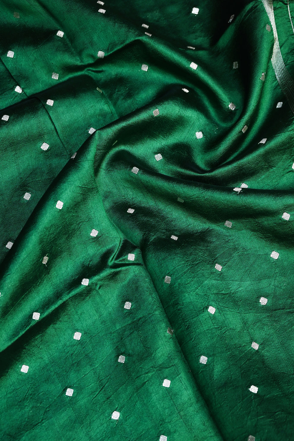 Forest Green Motif Soft Silk  Handwoven Banarasi Suit