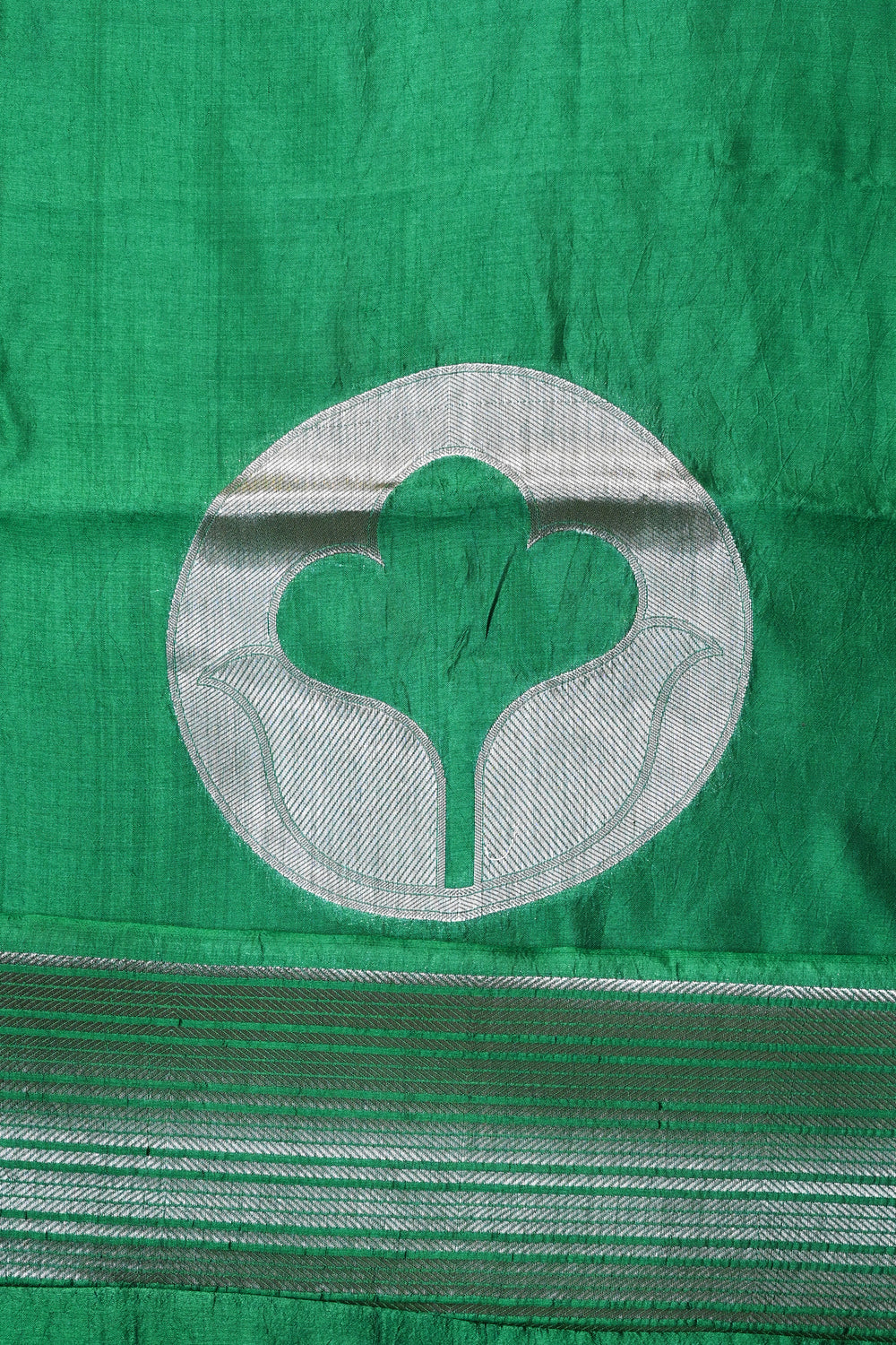 Forest Green Motif Soft Silk  Handwoven Banarasi Suit