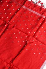 Crimson Red Geometric Soft Silk  Handwoven Banarasi Suit