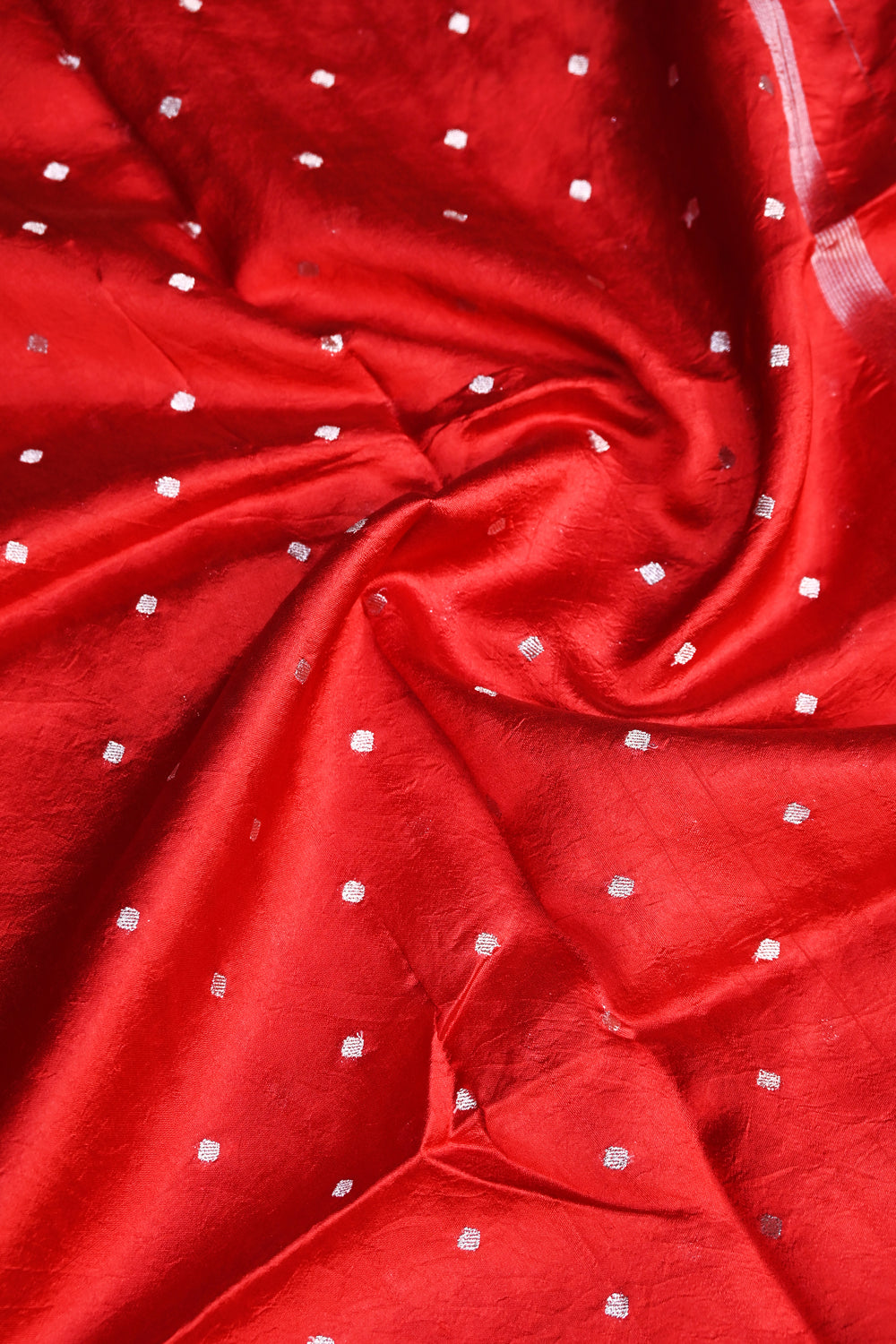 Crimson Red Geometric Soft Silk  Handwoven Banarasi Suit