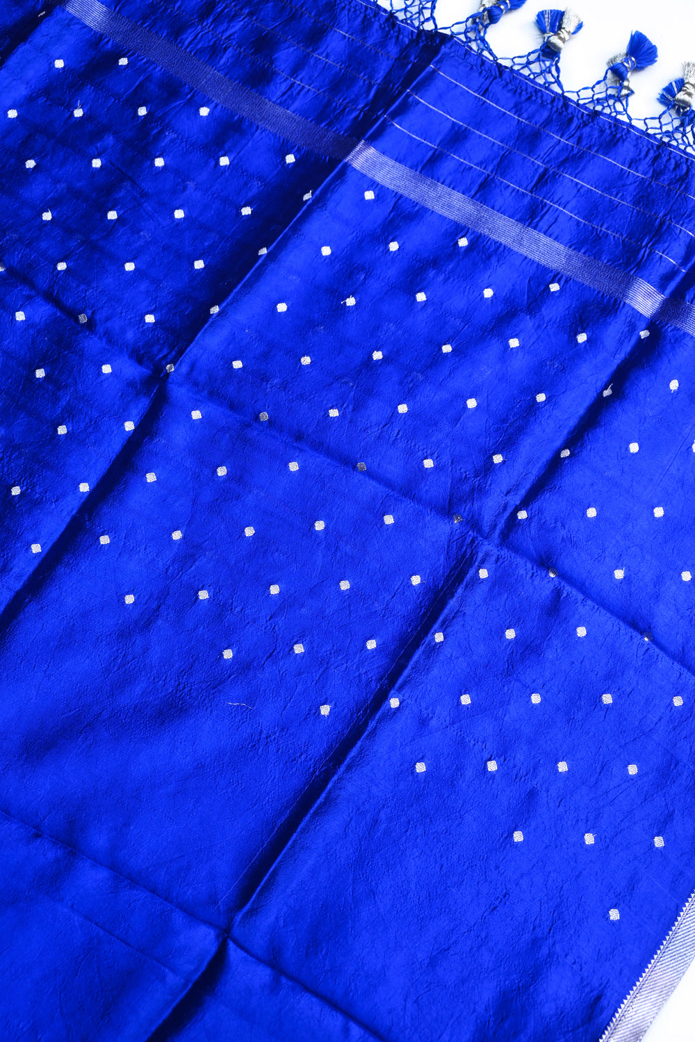Royal Blue Motif Soft Silk  Handwoven Banarasi Suit