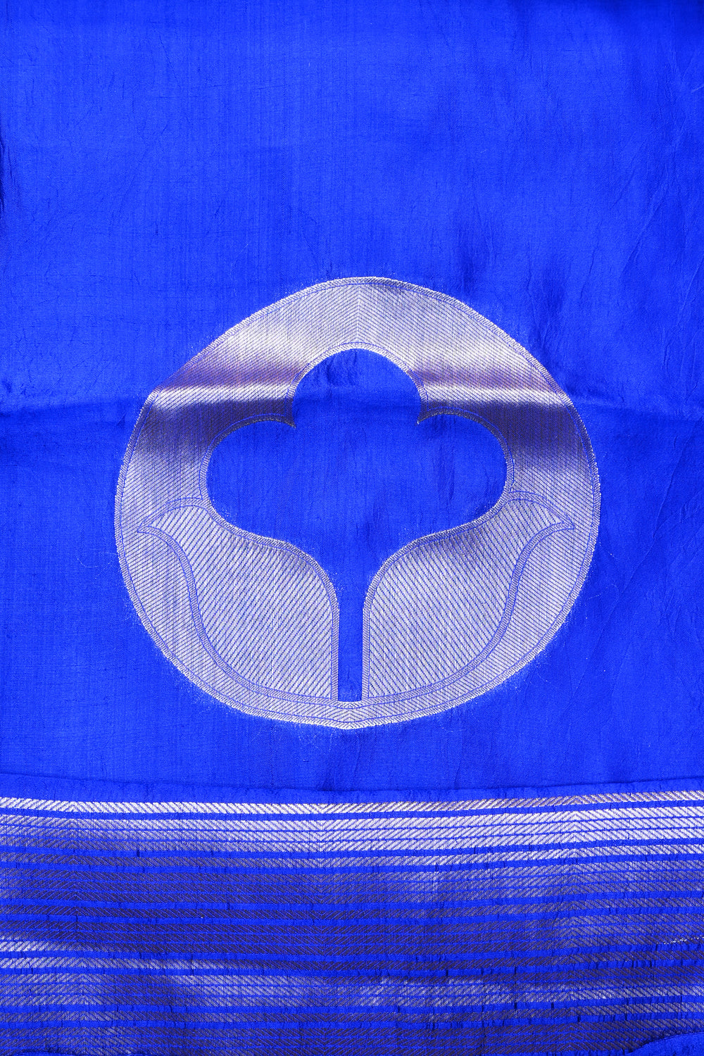 Royal Blue Motif Soft Silk  Handwoven Banarasi Suit