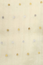 Cream White Resham Embroidery Breezy Organza  Handwoven Banarasi Saree