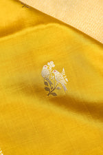 Honey Yellow Motif Katan Silk Handwoven Banarasi Saree