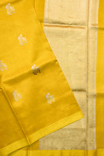 Honey Yellow Motif Katan Silk Handwoven Banarasi Saree