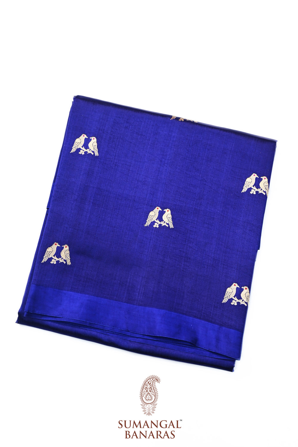 Royal Blue Motif Katan Silk Handwoven Banarasi Saree