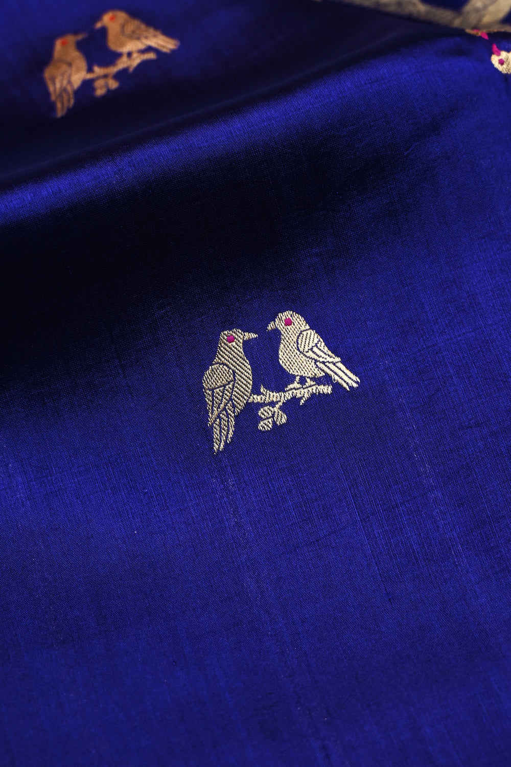 Royal Blue Motif Katan Silk Handwoven Banarasi Saree