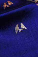 Royal Blue Motif Katan Silk Handwoven Banarasi Saree