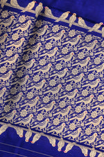 Royal Blue Motif Katan Silk Handwoven Banarasi Saree