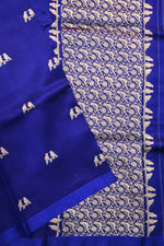 Royal Blue Motif Katan Silk Handwoven Banarasi Saree