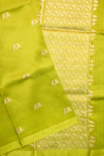 Lime Green Motif Katan Silk Handwoven Banarasi Saree