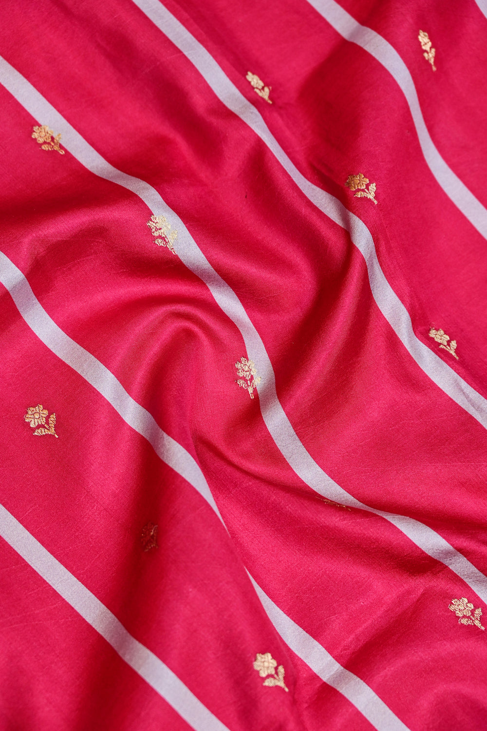 Fuscia Pink Booti Katan Silk Handwoven Banarasi Saree
