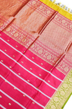 Fuscia Pink Booti Katan Silk Handwoven Banarasi Saree